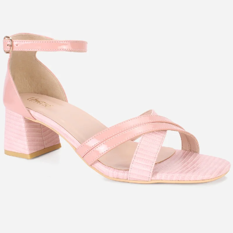 Womens "ESTEIA" Block Heeled Summer Sandals