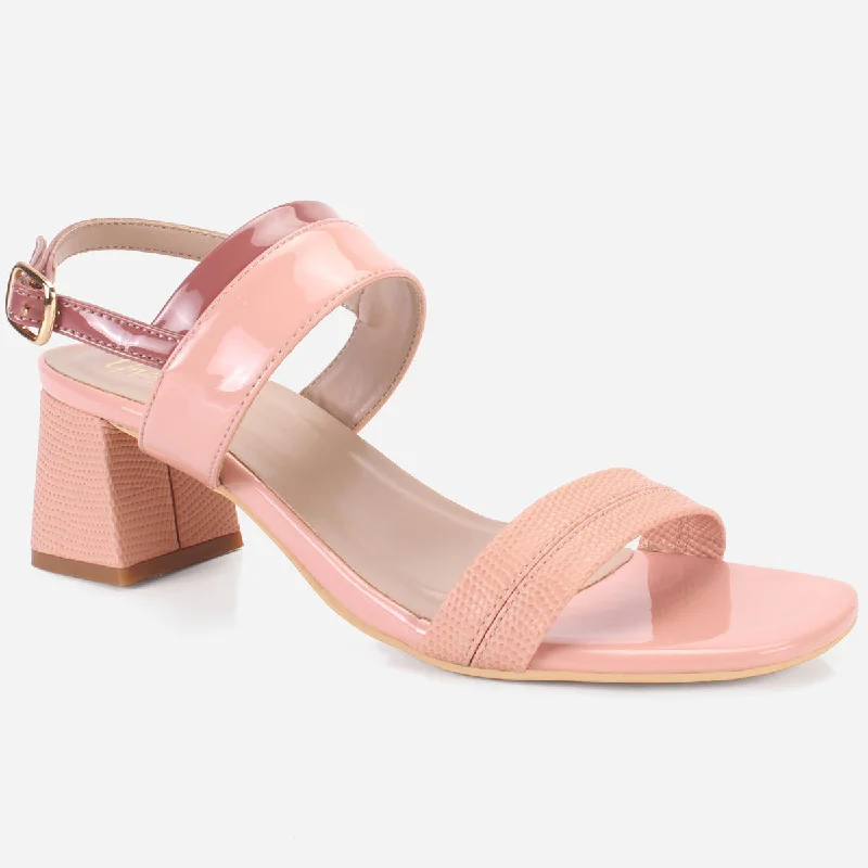 Womens "GLAZIA" Patent Block Heel Sandals