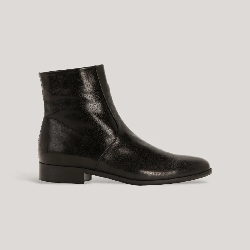 CHARLI | Black Vegan Capretto - Ankle Boot