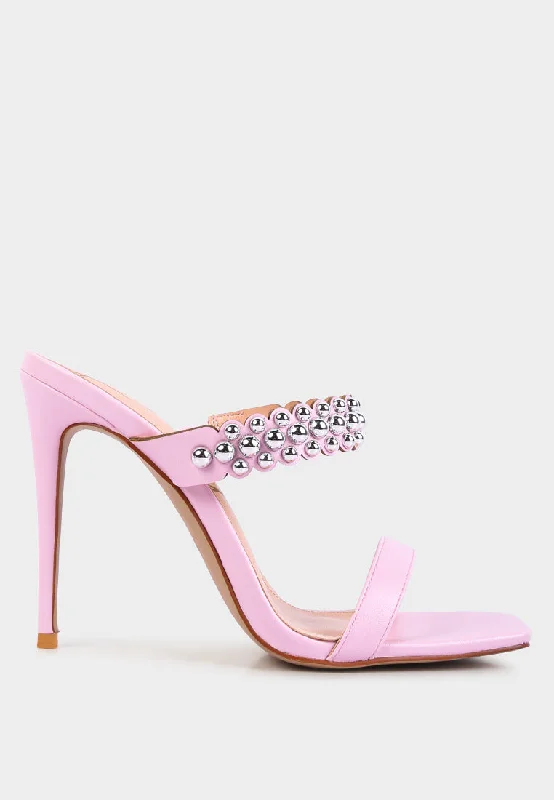 Bandy Stieletto Heel Metal Stud Sandals