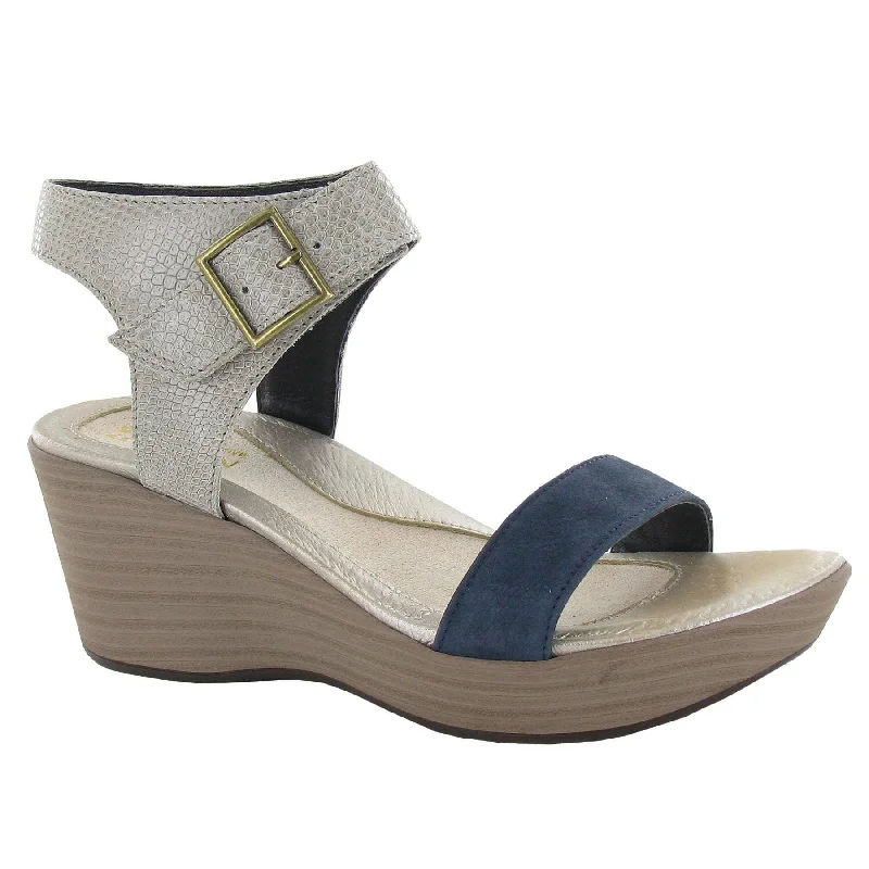 Beige Lizard Lthr/Navy Velvet Nubuck