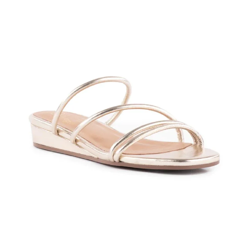 Rock Metallic Leather Flat Sandal