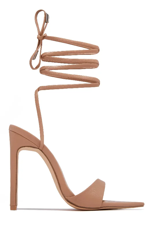 Sun Kissed Nights Lace Up High Heels - Nude