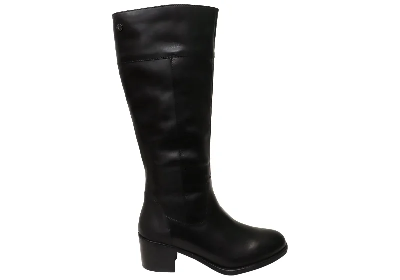 Caprice Anabel Womens Wide Fit Comfortable Leather Knee High Boots