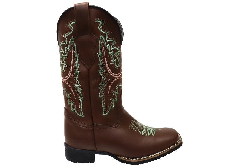 D Milton Charlotte Womens Comfortable Leather Western Cowboy Boots