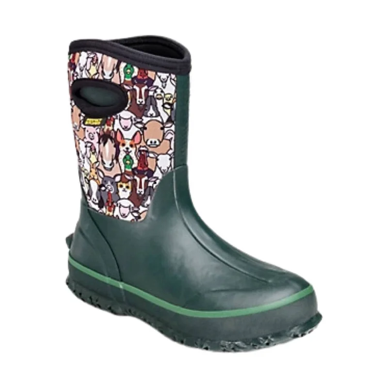 Perfect Storm Women's Barnyard Fun Mid Rain Boots - Green Mutli FINAL SALE!