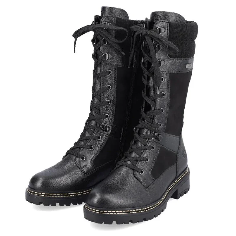 Remonte D0B76 Stefanie 76 Black Leather High Boot (Women's)