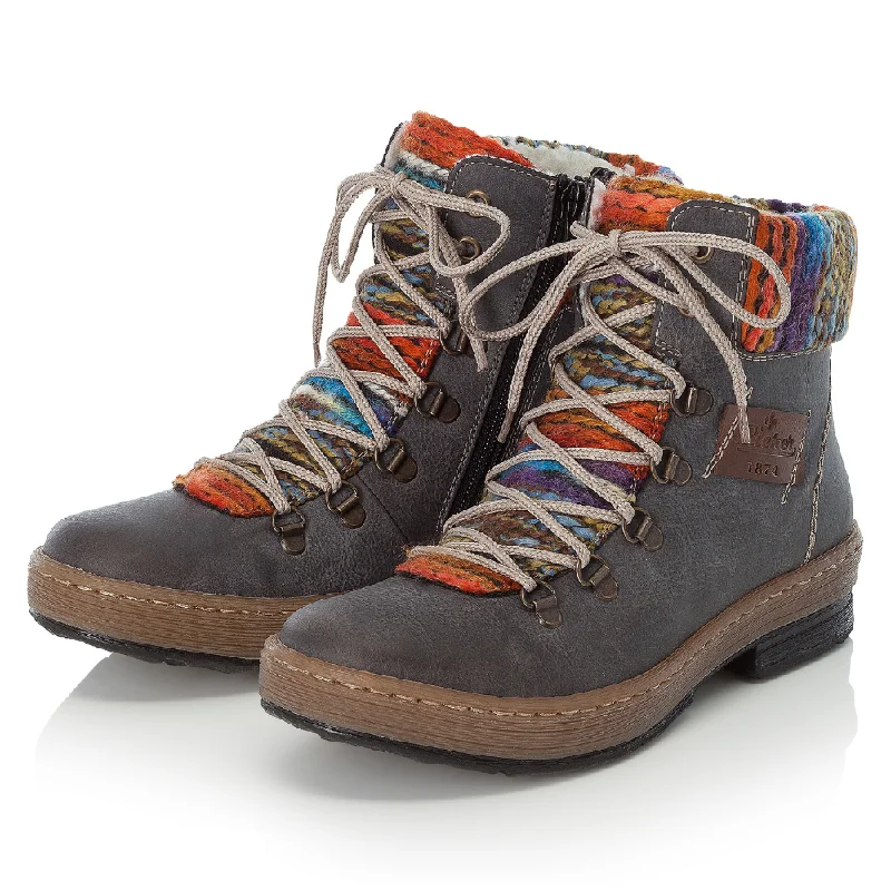 Rieker Felicitas 43 Basalt/Nuss Boot (Women's)